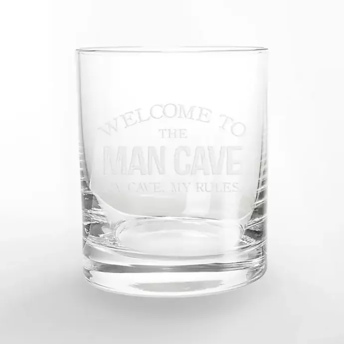 Hot Kirklands Home Welcome to the Man Cave Whiskey Glasses, Set of 2 Clear