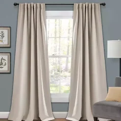 New Kirklands Home Wheat Back Tab Blackout Curtain Panel Set, 95 in. Tan