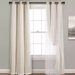Online Kirklands Home Wheat Curtain Panel Set with Overlay, 95 in.