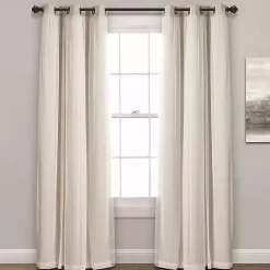 Kirklands Home Wheat Curtain Panel Set with Overlay, 108 in. Ivory