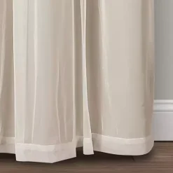 Outlet Kirklands Home Wheat Curtain Panel Set with Overlay, 120 in. Ivory