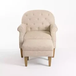 Hot Kirklands Home Wheat Tufted Chair & Ottoman Set Tan