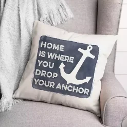 New Kirklands Home Where You Drop Your Anchor Outdoor Throw Pillow
