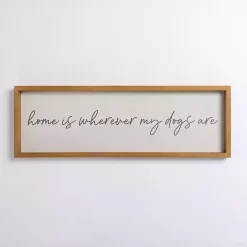 New Kirklands Home Wherever My Dogs Are Wood Wall Plaque White