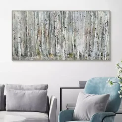Clearance Kirklands Home Whispering Birch Framed Canvas Art Print Gray