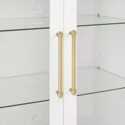 Hot Kirklands Home & Gold Glass Door Storage Cabinet White