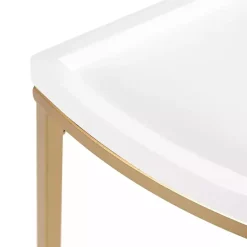 Online Kirklands Home & Gold Half Moon Dorrah Accent Table White