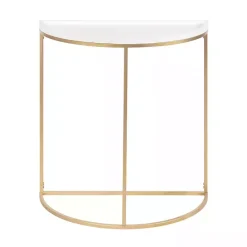 Online Kirklands Home & Gold Half Moon Dorrah Accent Table White