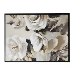 Hot Kirklands Home White & Gray Garden Flowers Framed Canvas Print