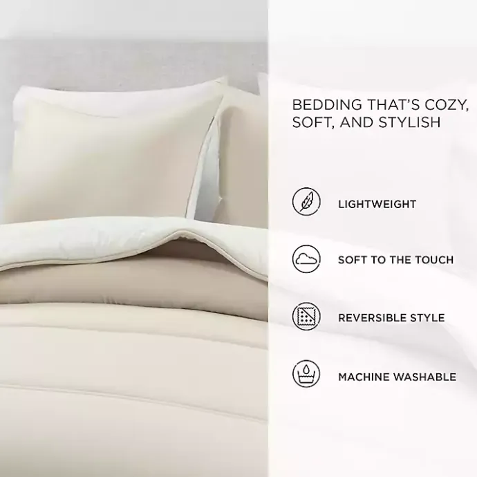 Best Kirklands Home White & Tan Reversible 3-pc. King Comforter Set