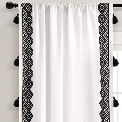 Clearance Kirklands Home White and Black Diamond Curtain Panel, 84 in.
