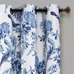 Clearance Kirklands Home White and Blue Grommet Curtain Panel Set, 84 in.