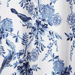 Clearance Kirklands Home White and Blue Grommet Curtain Panel Set, 84 in.