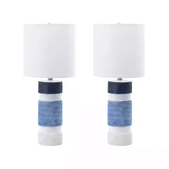 Sale Kirklands Home and Blue Large Stripe Table Lamp White