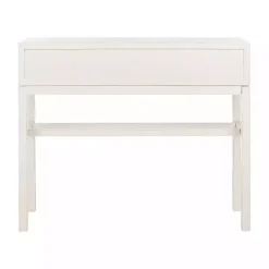 New Kirklands Home White and Brown Herringbone Console Table