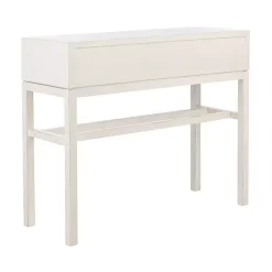 New Kirklands Home White and Brown Herringbone Console Table