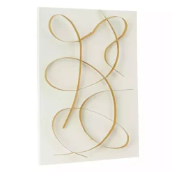 Discount Kirklands Home White and Gold Iron Abstract Wave Plaque