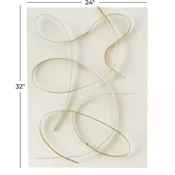 Discount Kirklands Home White and Gold Iron Abstract Wave Plaque