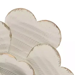 Kirklands Home and Gold Metal Flower Large Wall Plaque White