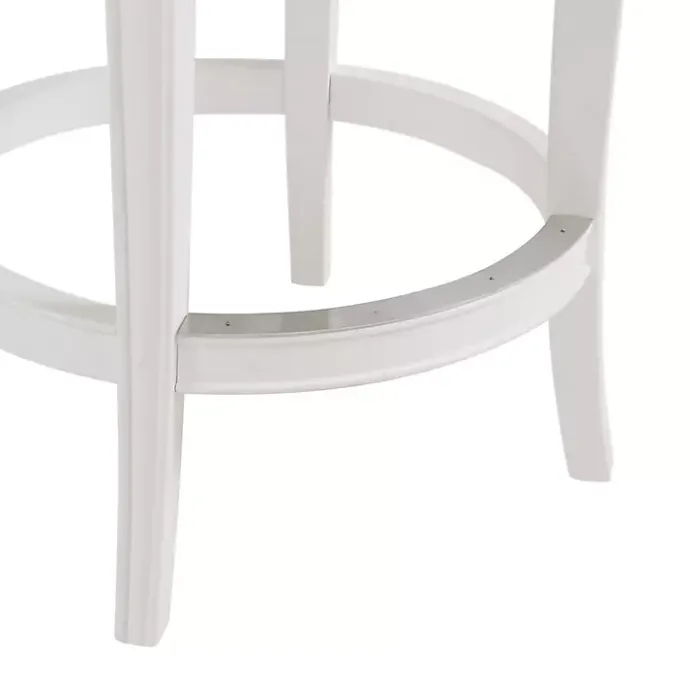 Discount Kirklands Home White and Faux Leather Swivel Counter Stool Gray