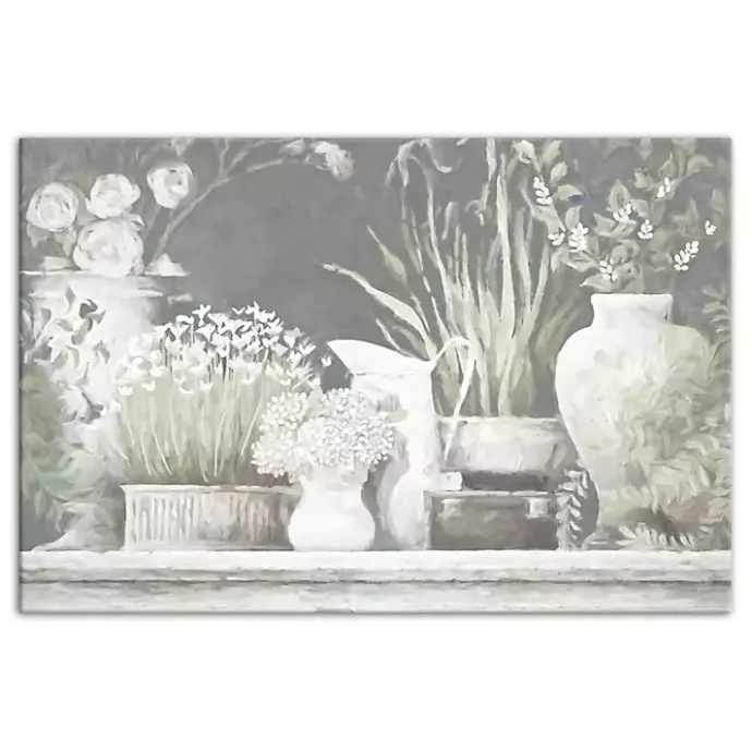 Clearance Kirklands Home White and Gray Floral Assortment Canvas Art Print