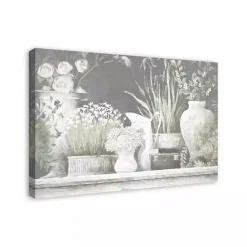 Clearance Kirklands Home White and Gray Floral Assortment Canvas Art Print