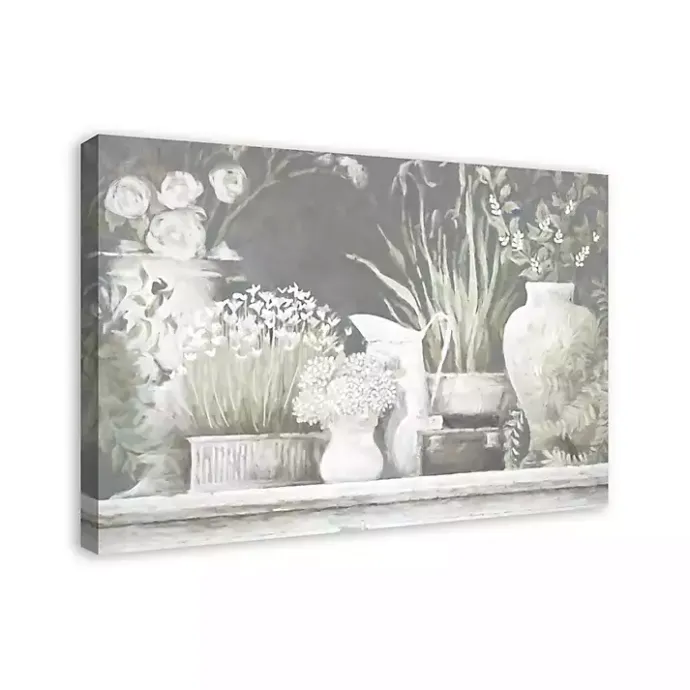 Clearance Kirklands Home White and Gray Floral Assortment Canvas Art Print