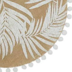 Kirklands Home White and Natural Fern Round Placemats, Set of 6