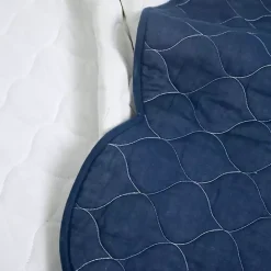 Discount Kirklands Home White and Navy Scallop 3-pc. King Quilt Set