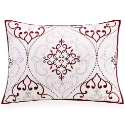 Discount Kirklands Home White and Red Pattern 3-pc. King Quilt Set