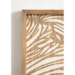 Sale Kirklands Home White and Rustic Wood Botanical Wall Plaque
