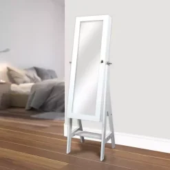 Online Kirklands Home and Silver Wood Mirror Armoire White