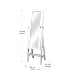 Online Kirklands Home and Silver Wood Mirror Armoire White
