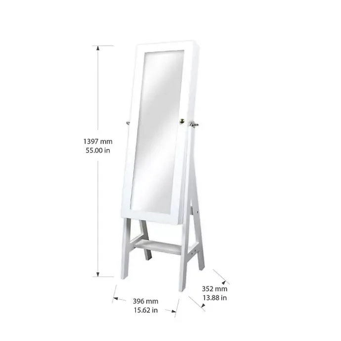 Online Kirklands Home and Silver Wood Mirror Armoire White