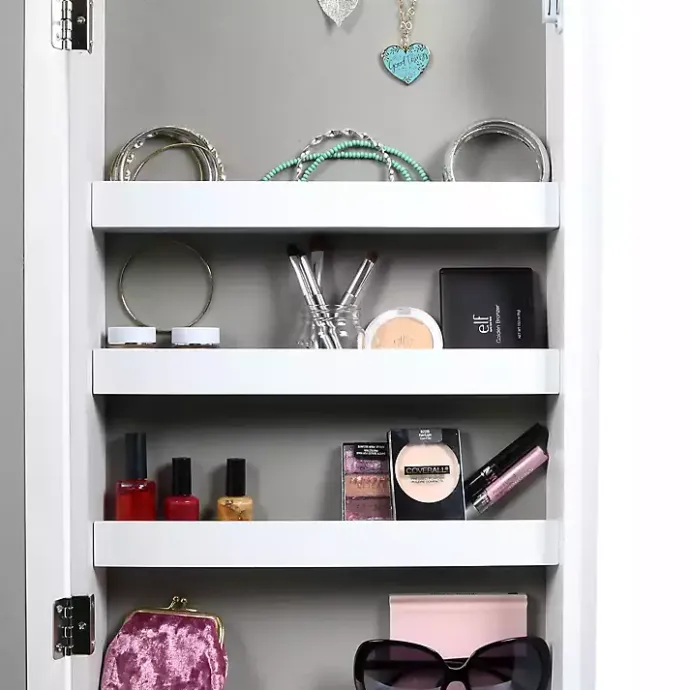 Online Kirklands Home and Silver Wood Mirror Armoire White