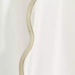 Clearance Kirklands Home White and Tan Scalloped Curtain Panel Set, 84 in.