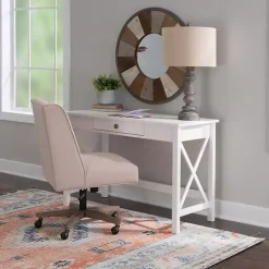 Online Kirklands Home White Antique Pine X Frame Desk