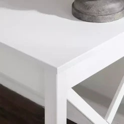 Online Kirklands Home White Antique Pine X Frame Desk