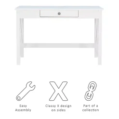 Online Kirklands Home White Antique Pine X Frame Desk