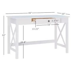 Online Kirklands Home White Antique Pine X Frame Desk