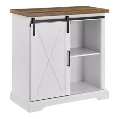 Kirklands Home Barn Door Cabinet White