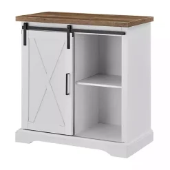 Kirklands Home Barn Door Cabinet White