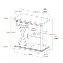 Kirklands Home Barn Door Cabinet White