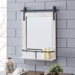 Best Kirklands Home Barn Door Mirror with Shelf White