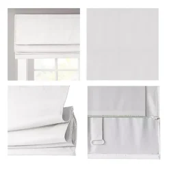 Discount Kirklands Home Basketweave Cordless Roman Shade, 35 in. White