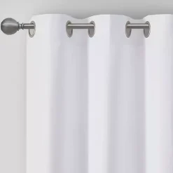 New Kirklands Home Basketweave Curtain Panel Set, 84 in White