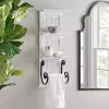 Outlet Kirklands Home White Beadboard Shelves with Towel Bar Rack