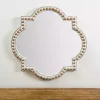 Hot Kirklands Home White Beaded Quatrefoil Wall Mirror