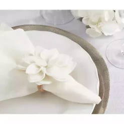 New Kirklands Home Blossom Napkin Rings, Set of 4 White