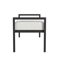 Sale Kirklands Home Boucle Black Metal Bench White